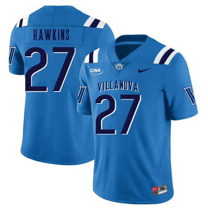 Men #27 Anthony Hawkins Villanova Wildcats College Football Jerseys Stitched Sale-Light Blue